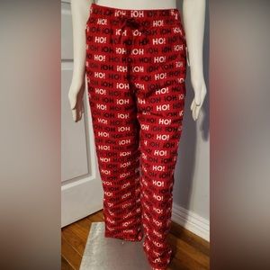 Old Navy Ho Christmas Flannel Straight Drawstring Elastic Red Lounge Pants XL
